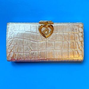 Lovcat NWOT 💕 Croc Glamour Gold Clutch Wallet